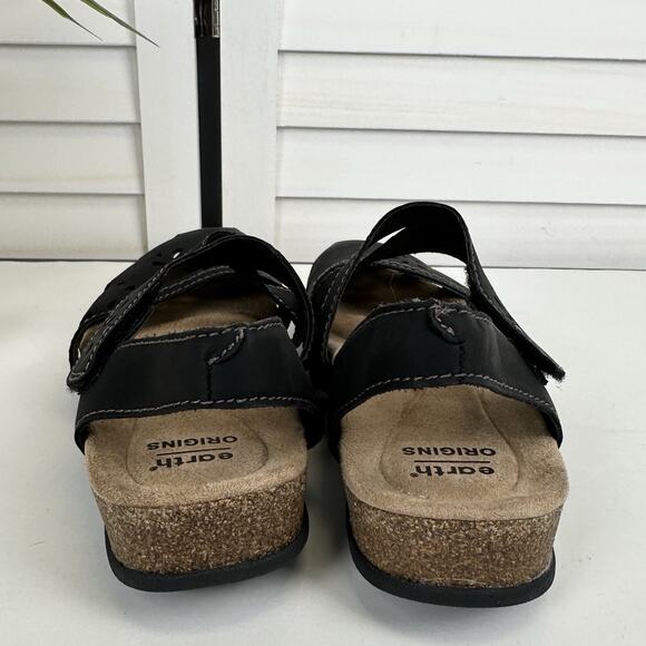 Earth Origins Bosk Brenda Black Vegan Sandal Ankle‎ Strap Comfort Shoe Size 6M - Picture 5 of 9
